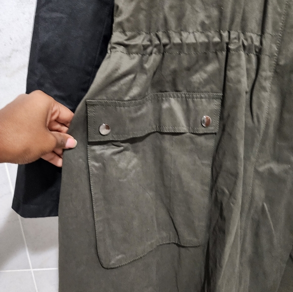 Lane Bryant Green Contrast Black Sleeve Anorak Jacket 26/28 - Picture 6 of 15